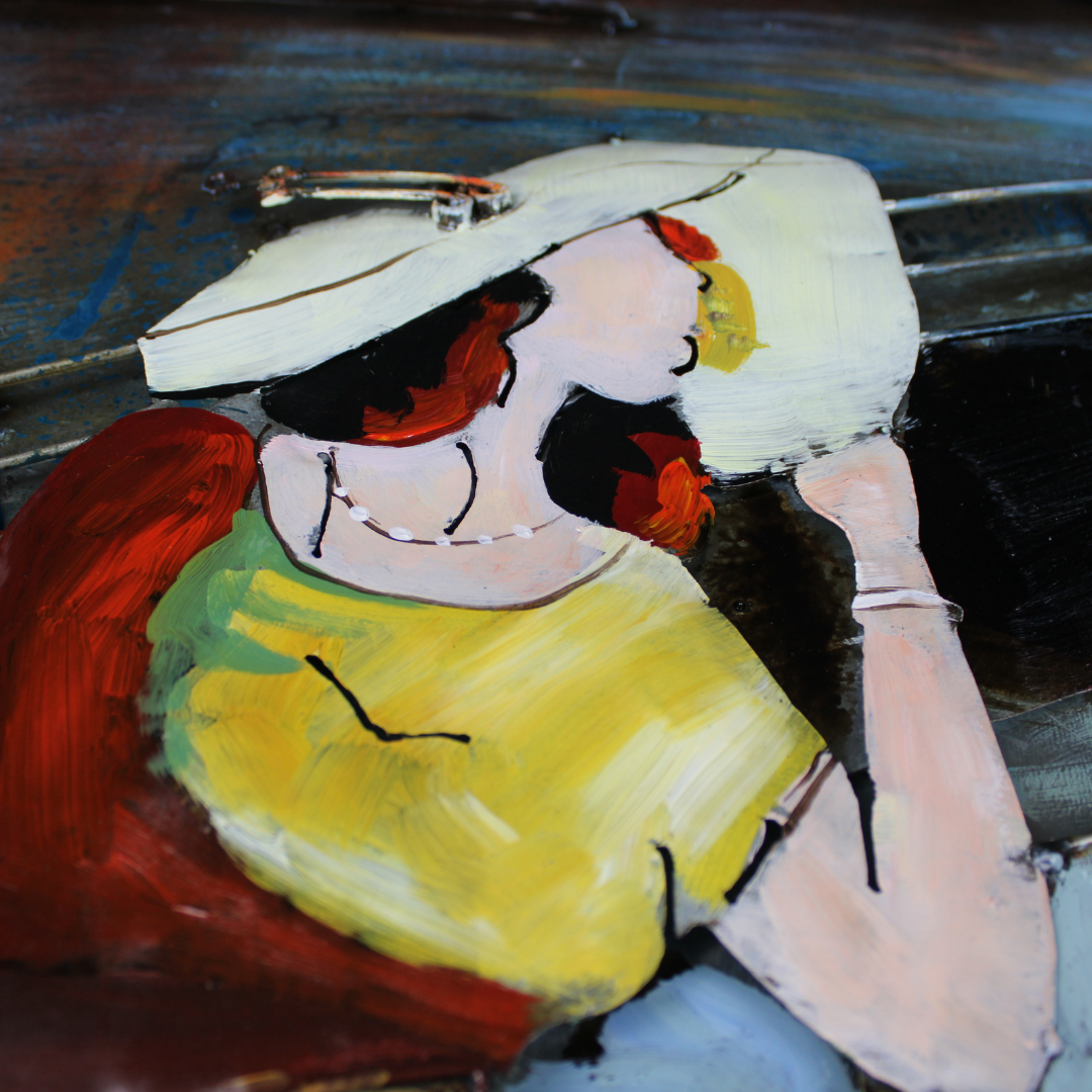 3D Schilderij Metaal - Two women – 100x100cm