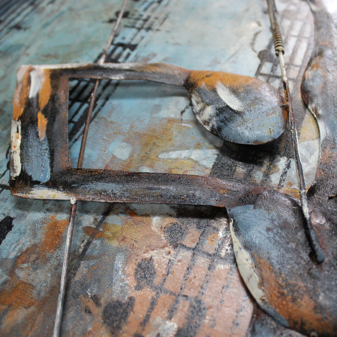 3D Schilderij Metaal - Piano – 120x80cm