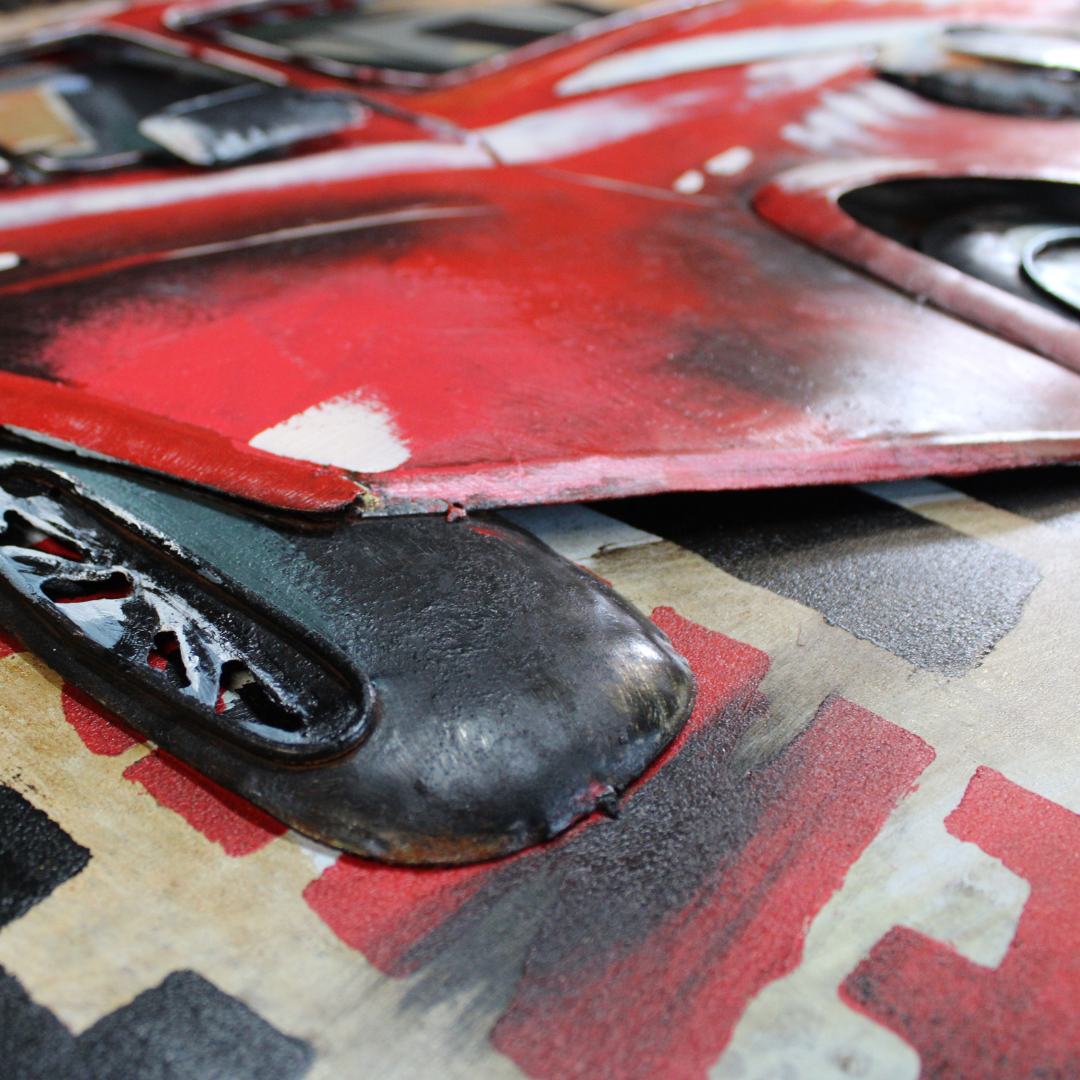3D Schilderij Metaal - Mini cooper – 120x80cm