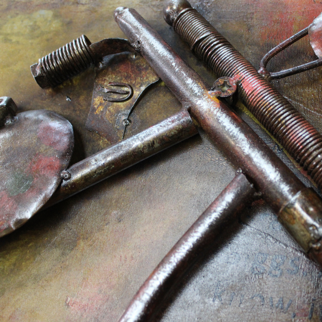 3D Schilderij Metaal - Motor chopper – 70x140cm