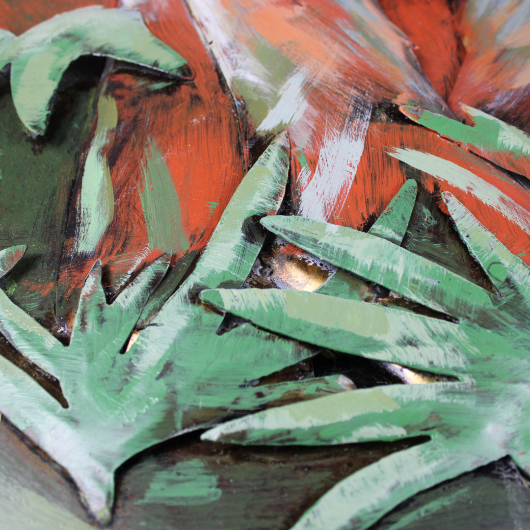 3D Schilderij Metaal - Tijger – 100x100cm