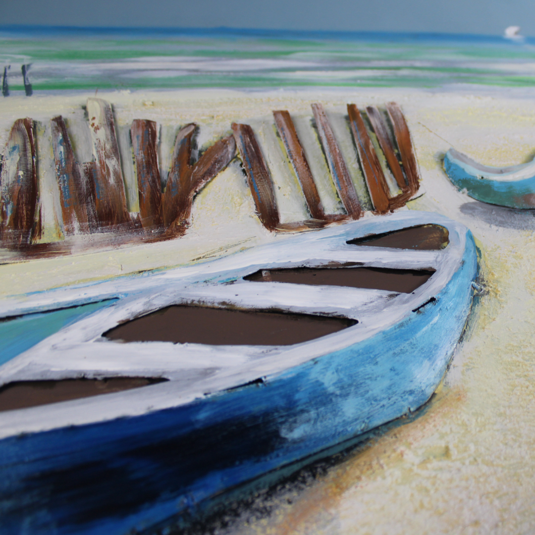 3D Schilderij Metaal - Zeezicht – 60x150cm