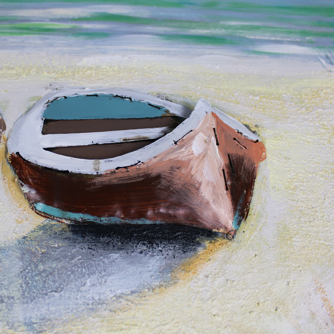 3D Schilderij Metaal - Zeezicht – 60x150cm