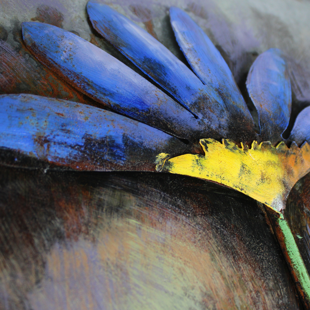 3D Schilderij Metaal - Margriet bloemen – 120x80cm