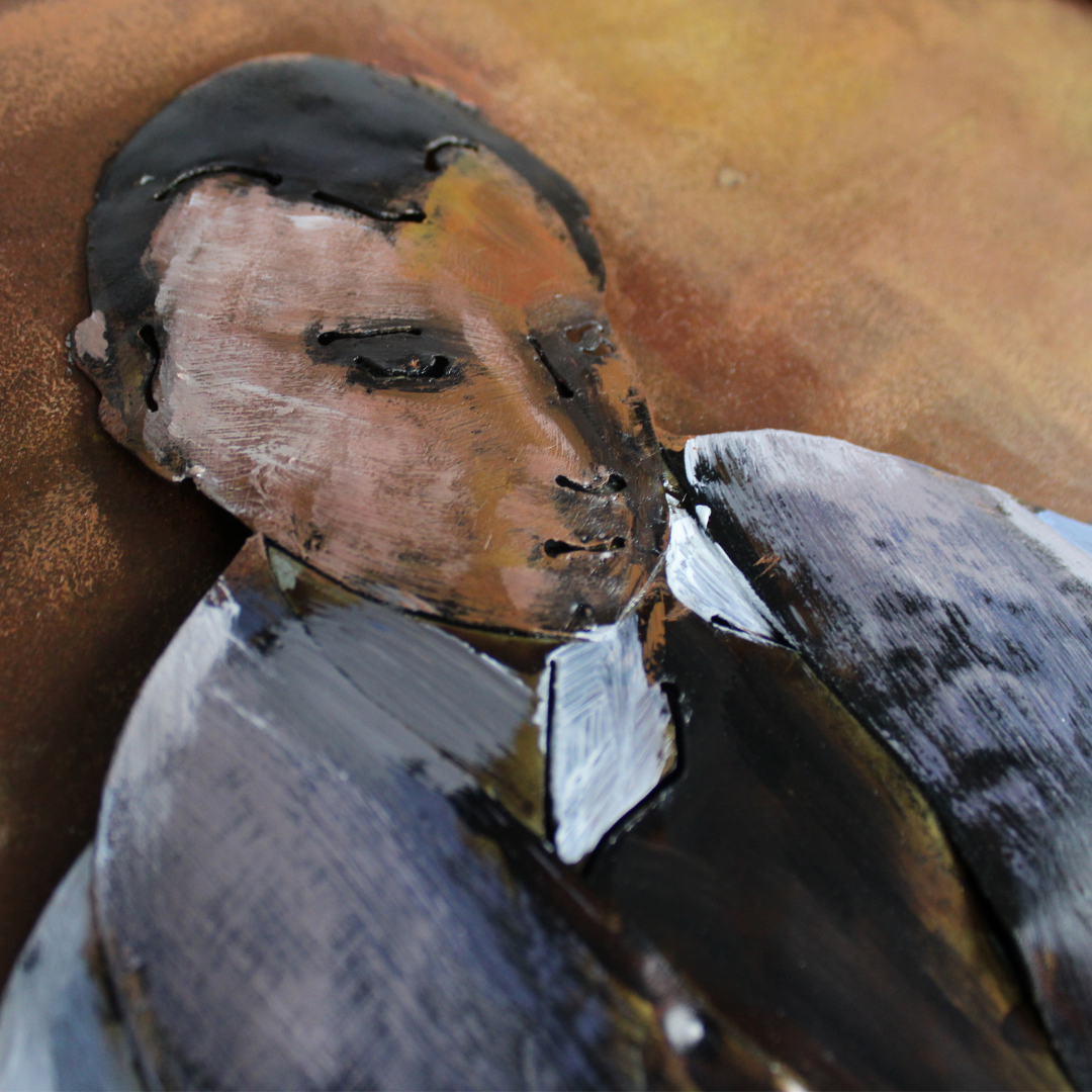 3D Schilderij Metaal - Barmannen – 60x150cm