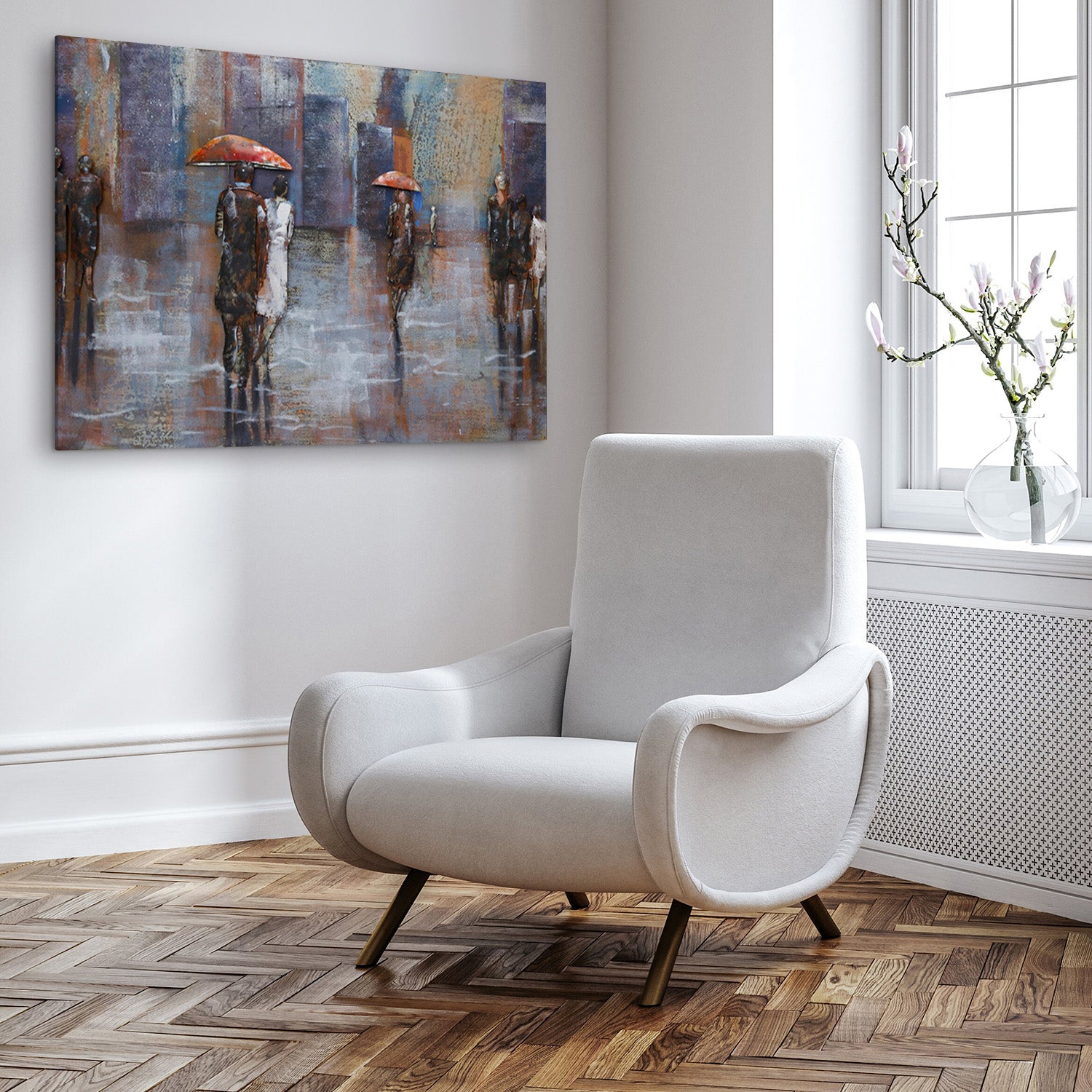 3D Schilderij Metaal - Rainy day – 120x80cm