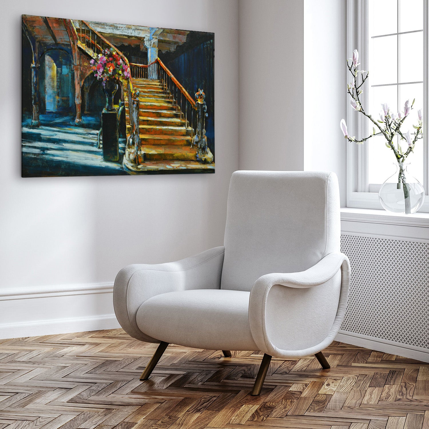 3D Schilderij Metaal - Stairs – 120x80cm