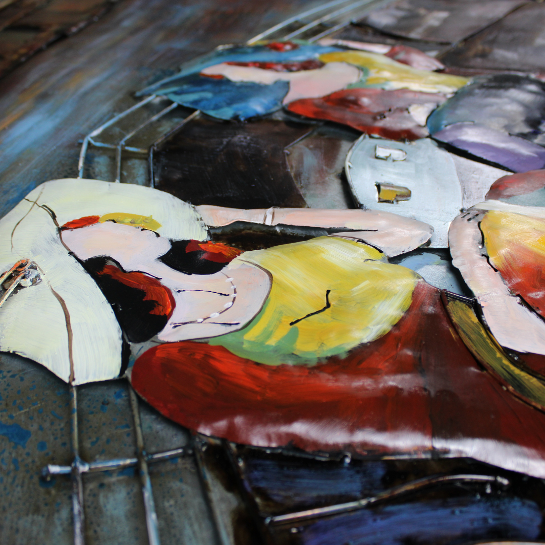 3D Schilderij Metaal - Two women – 100x100cm