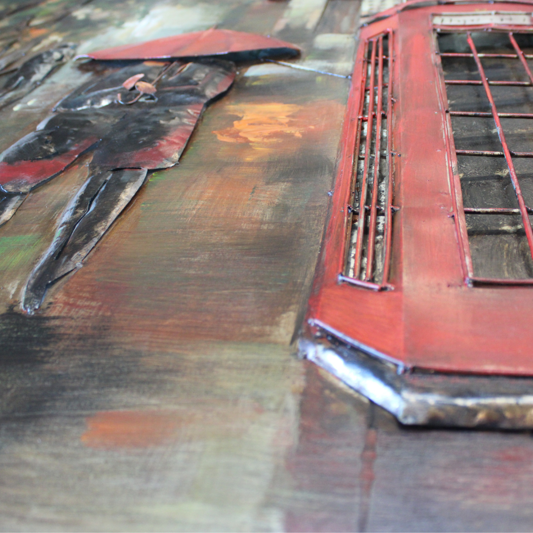 3D Schilderij Metaal - Londen – 100x100cm