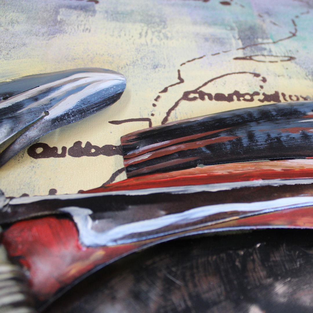 3D Schilderij Metaal - Motorcycle – 60x150cm