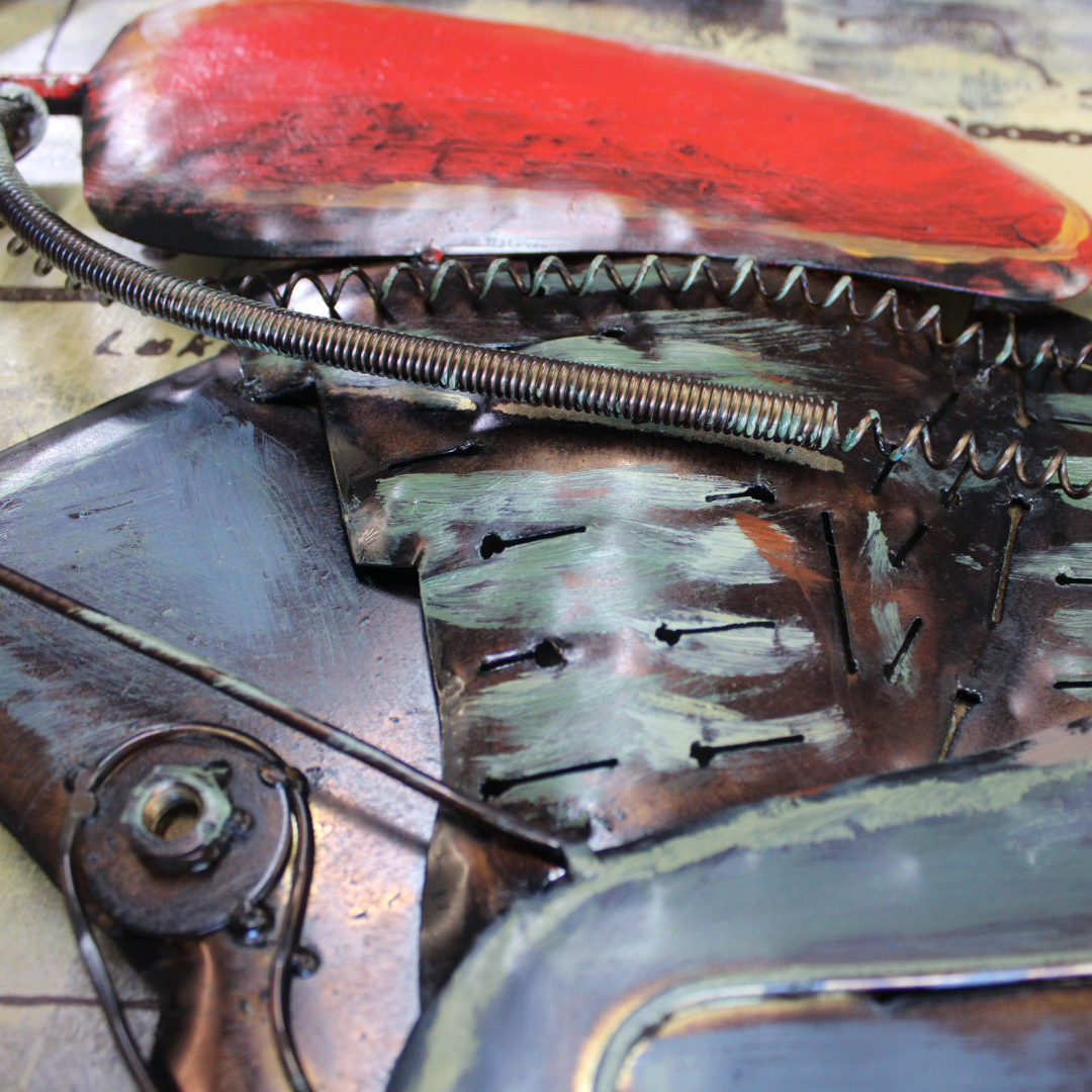 3D Schilderij Metaal - Motorcycle – 60x150cm