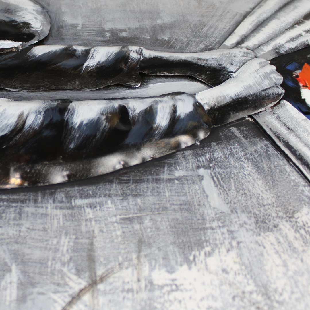 3D Schilderij Metaal - Bansky graffiti – 120x80cm