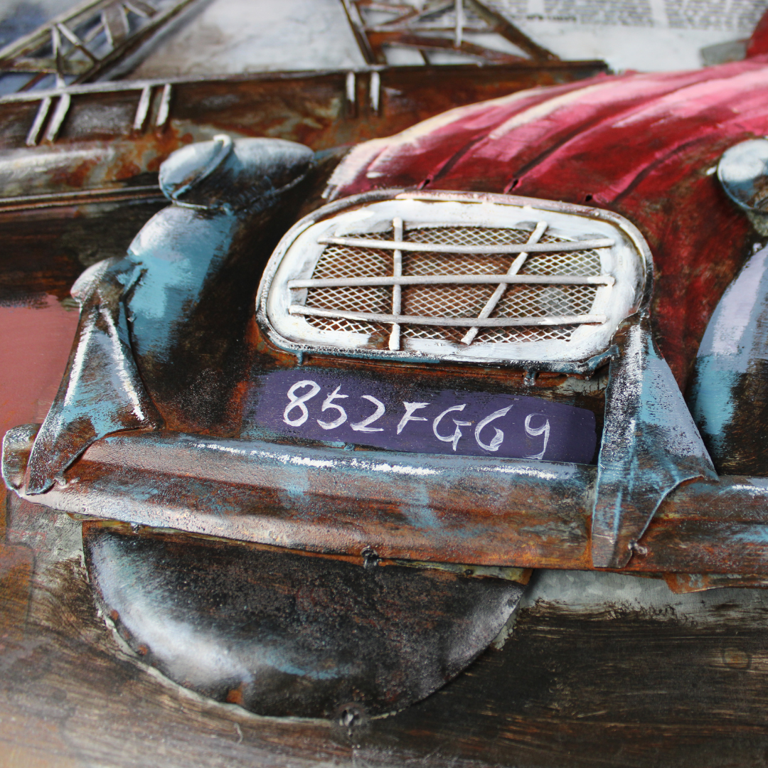 3D Schilderij Metaal - Rode eend – 120x80cm