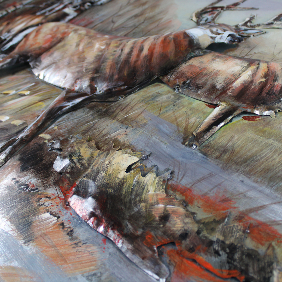 3D Schilderij Metaal - Herten – 120x80cm