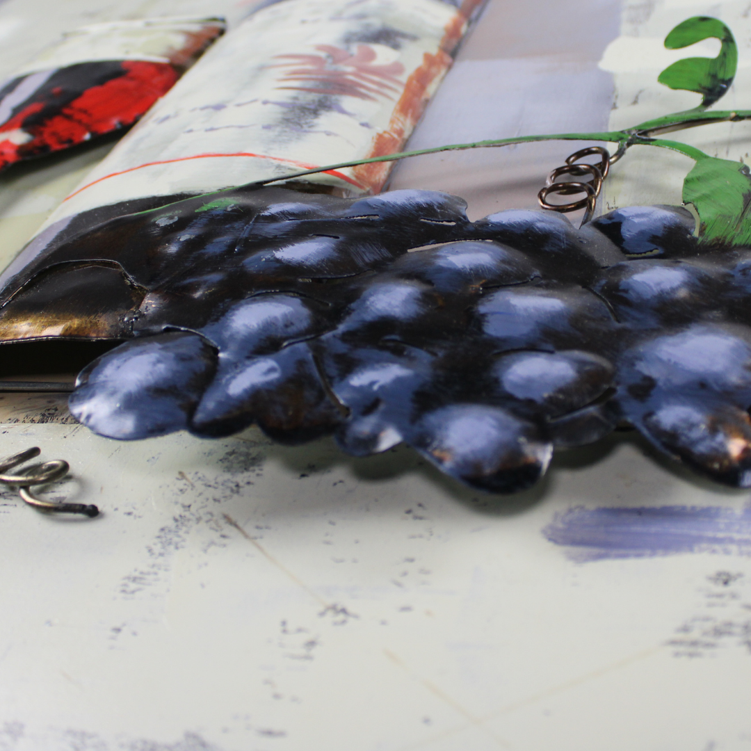3D Schilderij Metaal - Red wine – 80x80cm