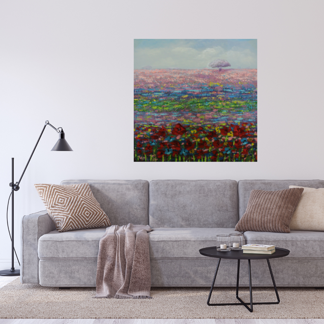 Fields of flowers in spring