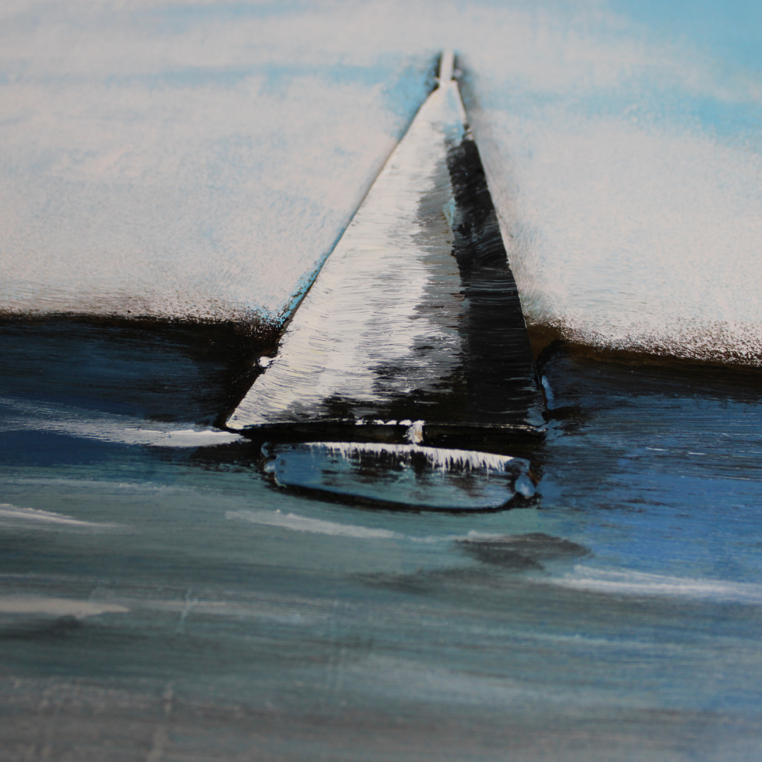3D Schilderij Metaal - Strandhuis – 100x100cm