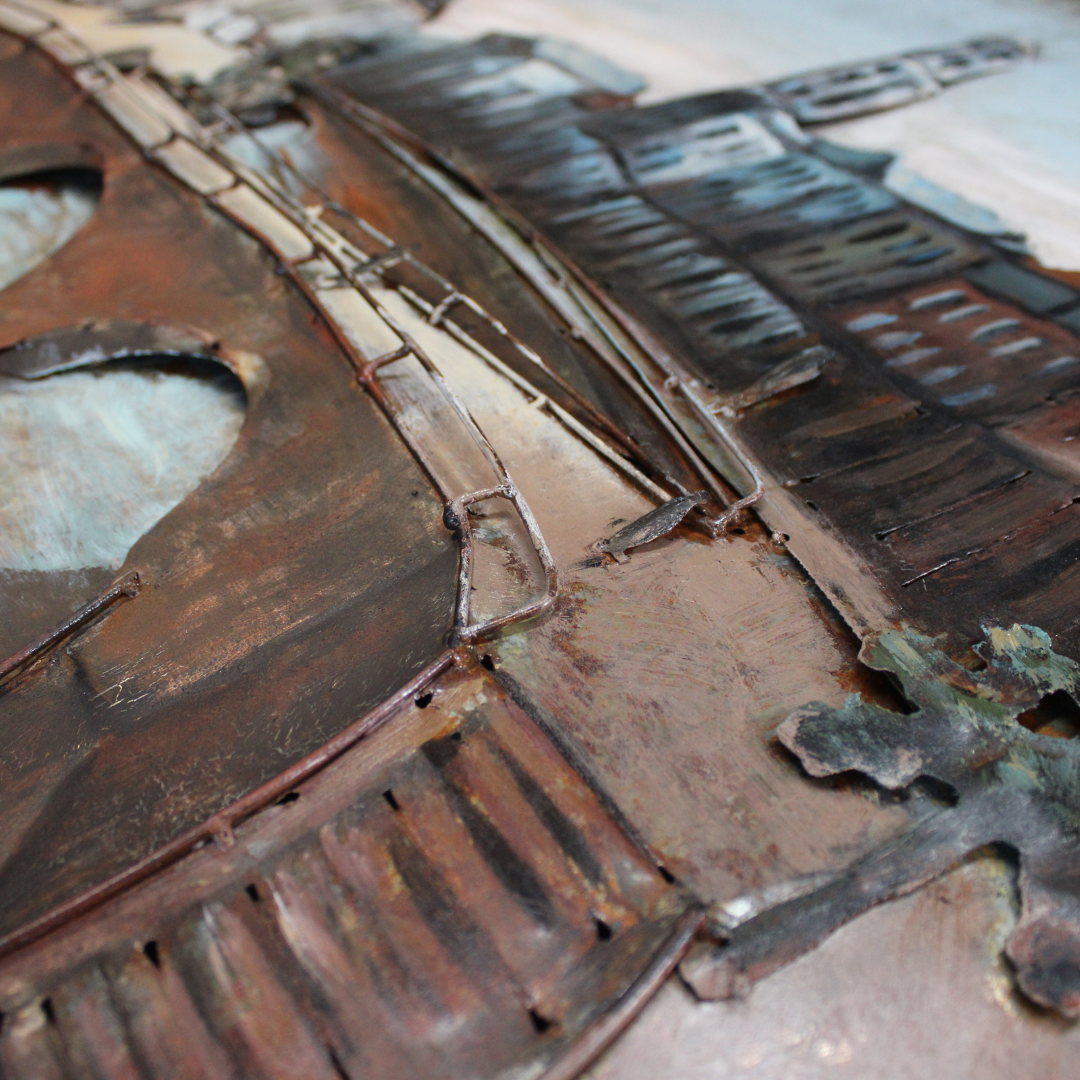 3D Schilderij Metaal - Utrecht – 120x80cm