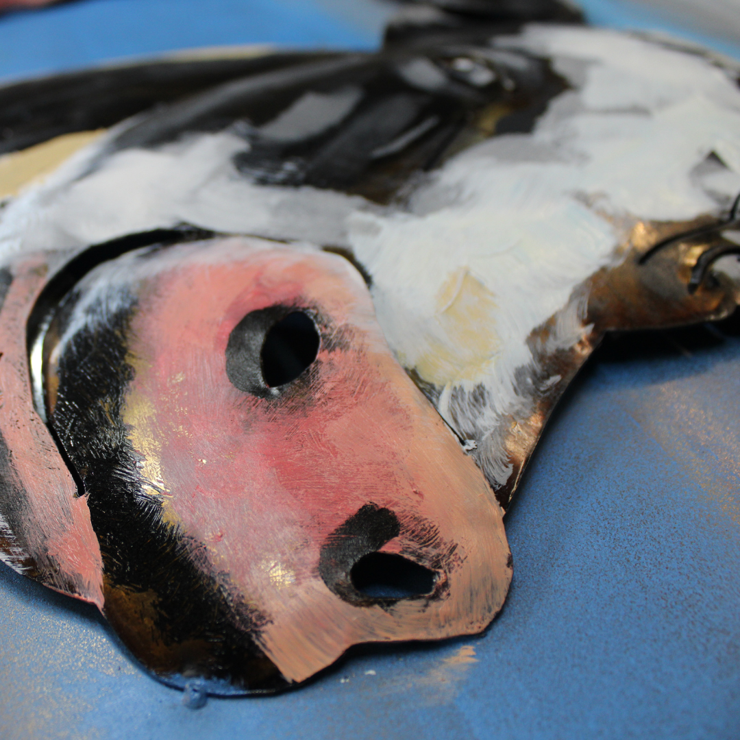 3D Schilderij Metaal - Koeien – 60x150cm