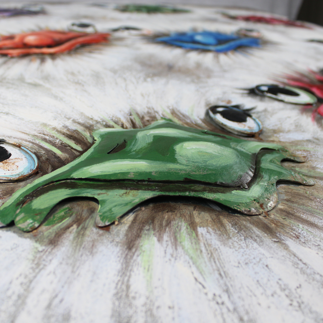 3D Schilderij Metaal - Ostriches – 100x100cm
