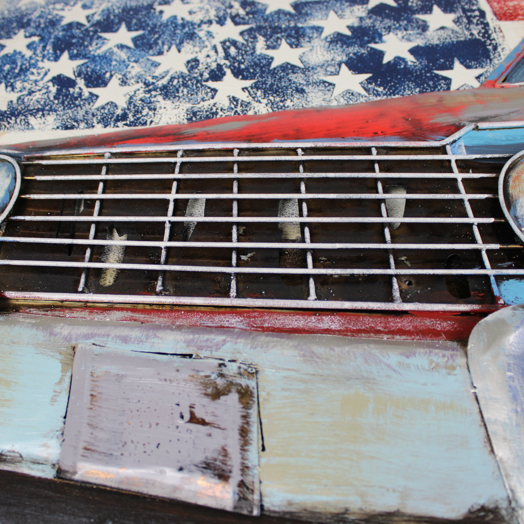 3D Schilderij Metaal - USA car – 120x80cm