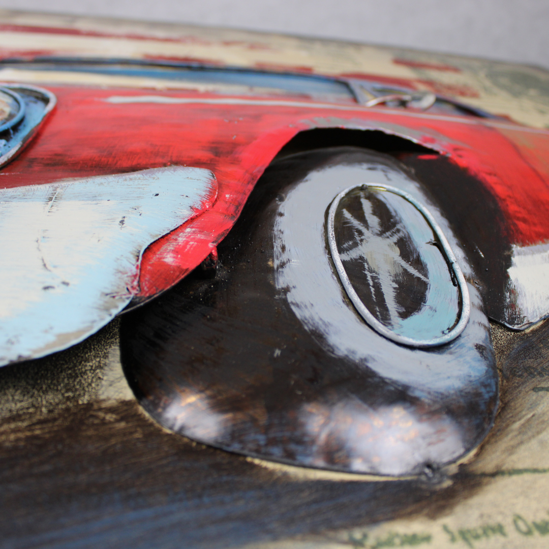 3D Schilderij Metaal - USA car – 120x80cm