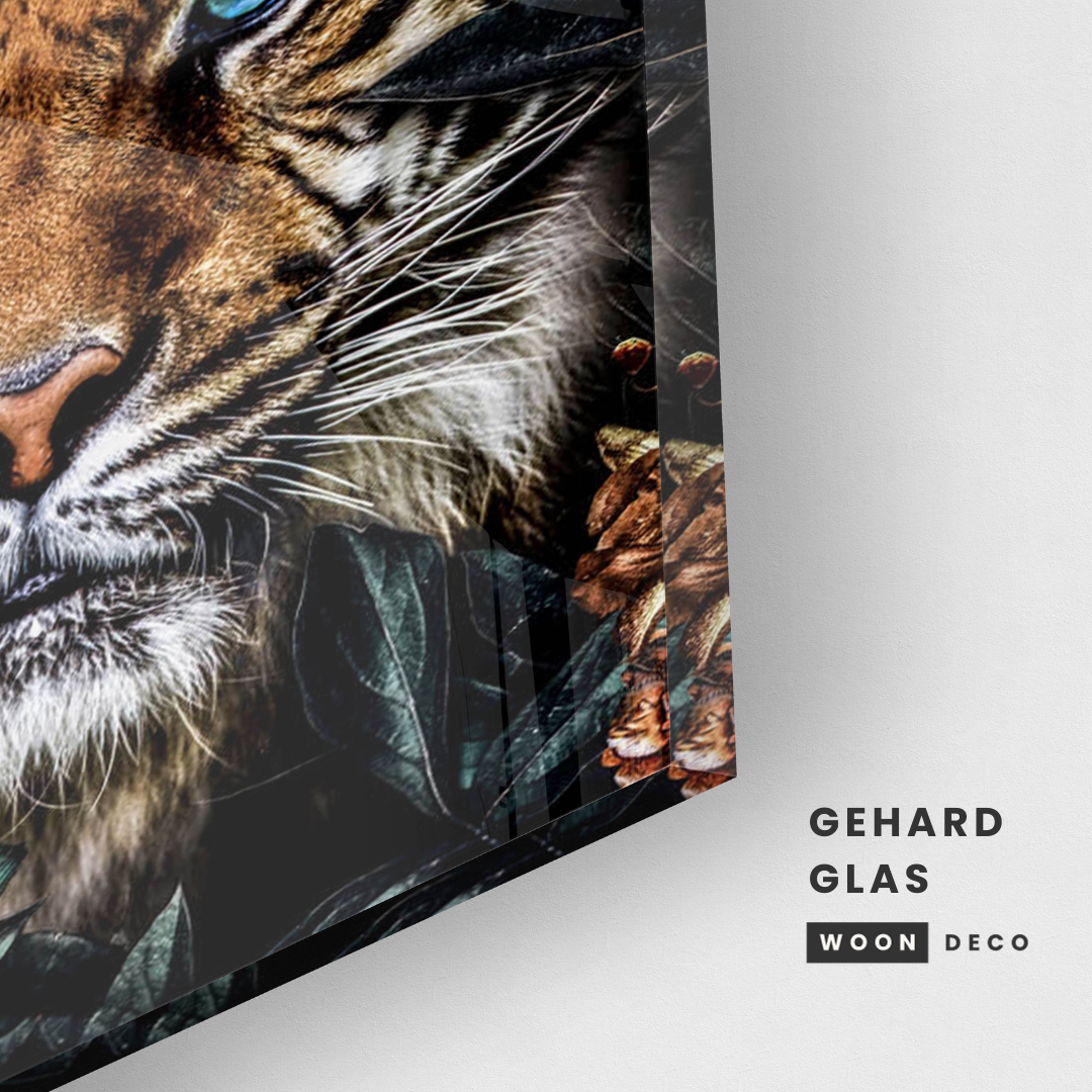 Glasschilderij - Velvet tiger - 80x120cm