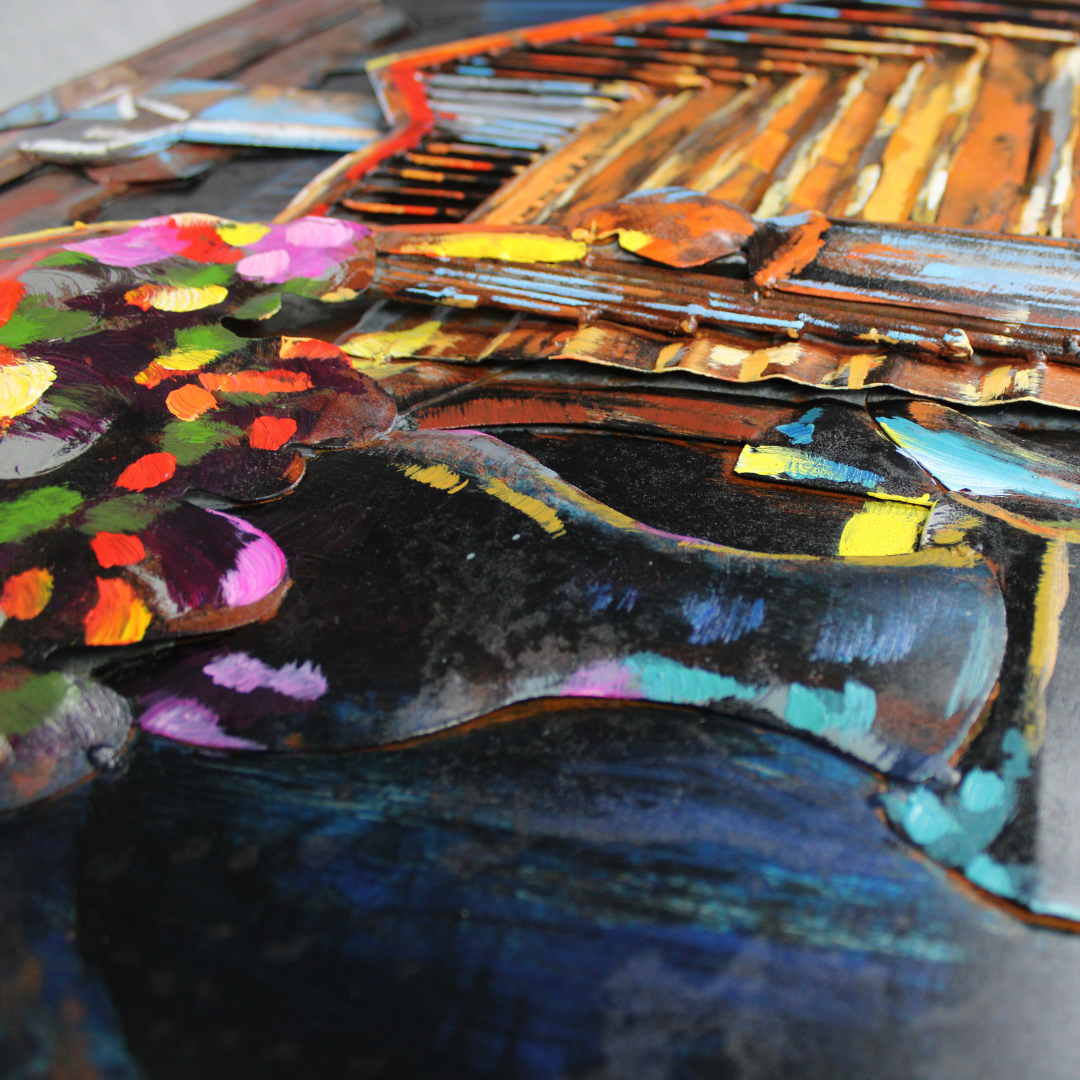 3D Schilderij Metaal - Stairs – 120x80cm