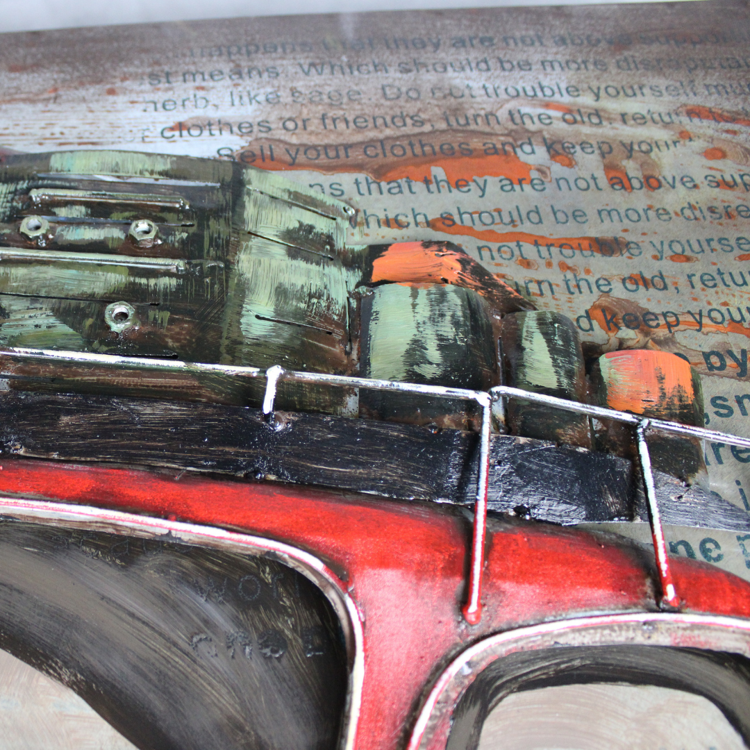 3D Schilderij Metaal - Rode kever – 120x80cm