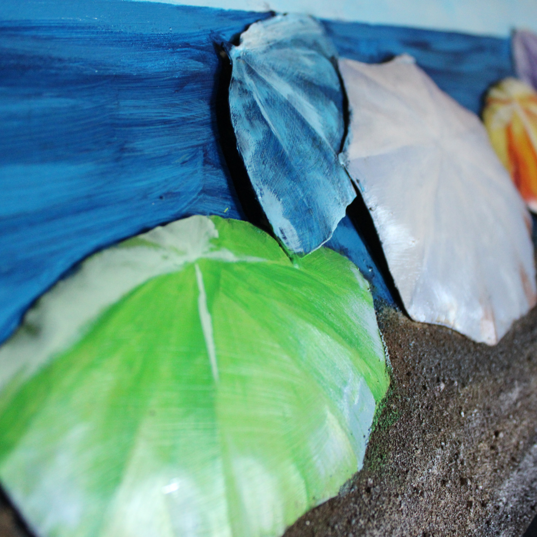 3D Schilderij Metaal - Parasols op het strand - 30x90cm