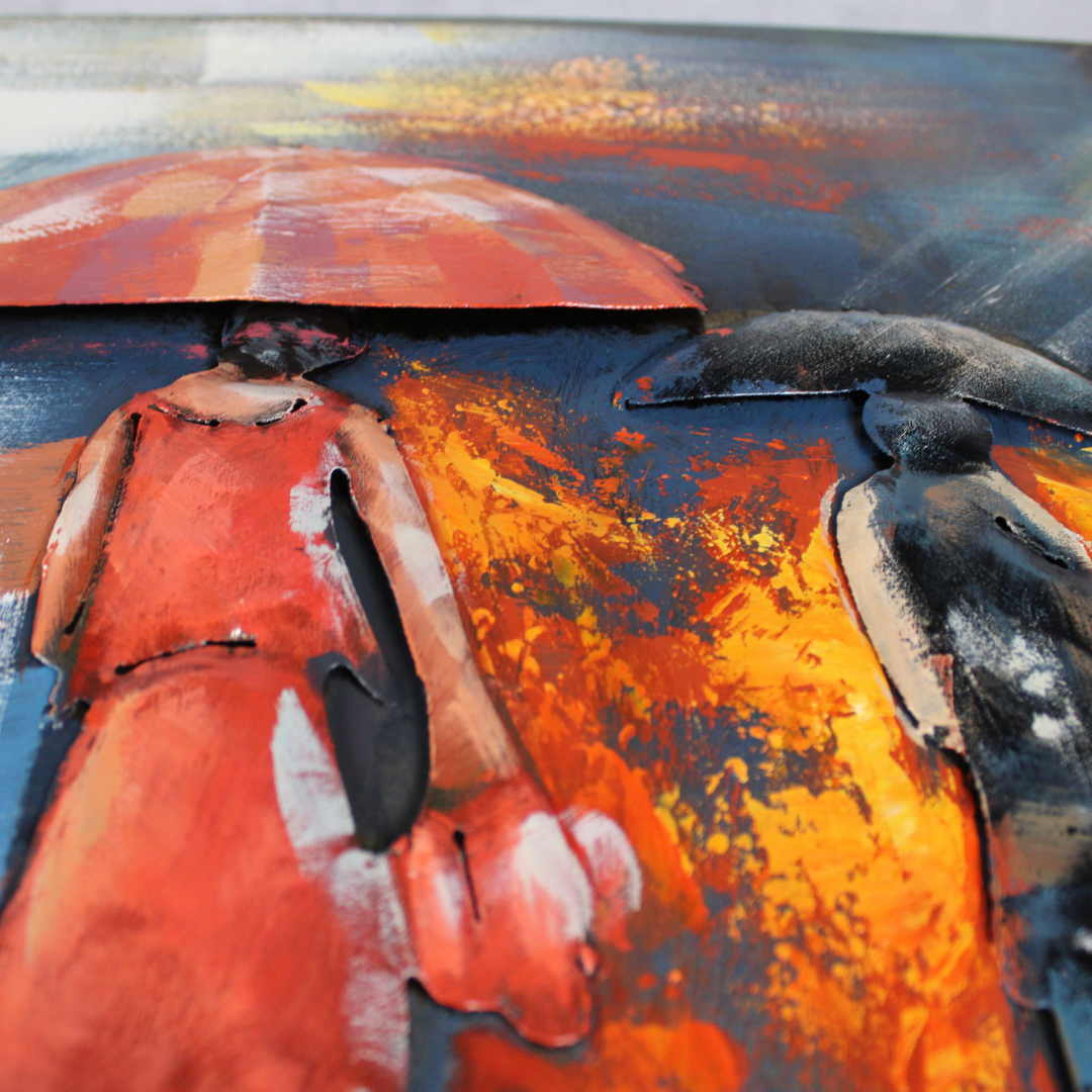 3D Schilderij Metaal - Night walk – 120x80cm