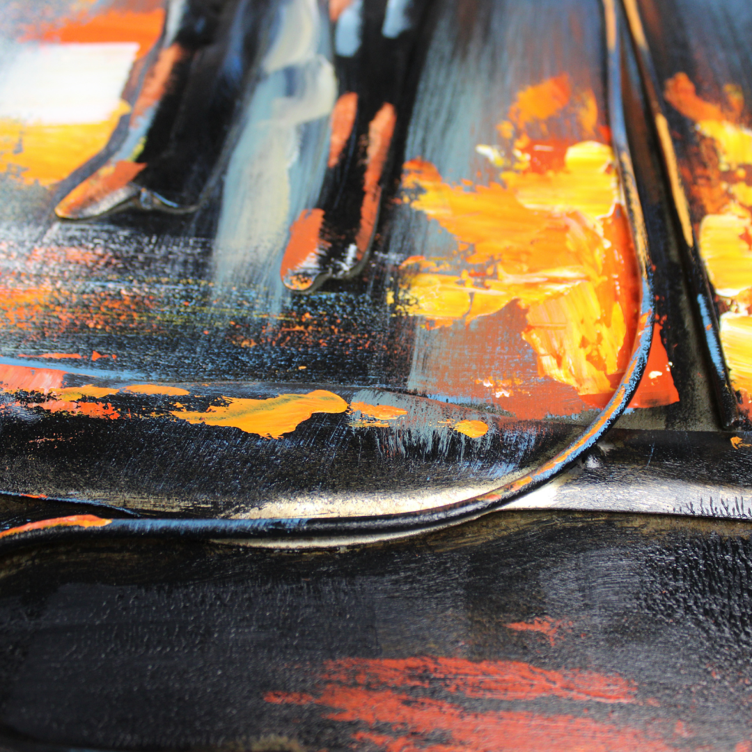 3D Schilderij Metaal - Night walk – 120x80cm