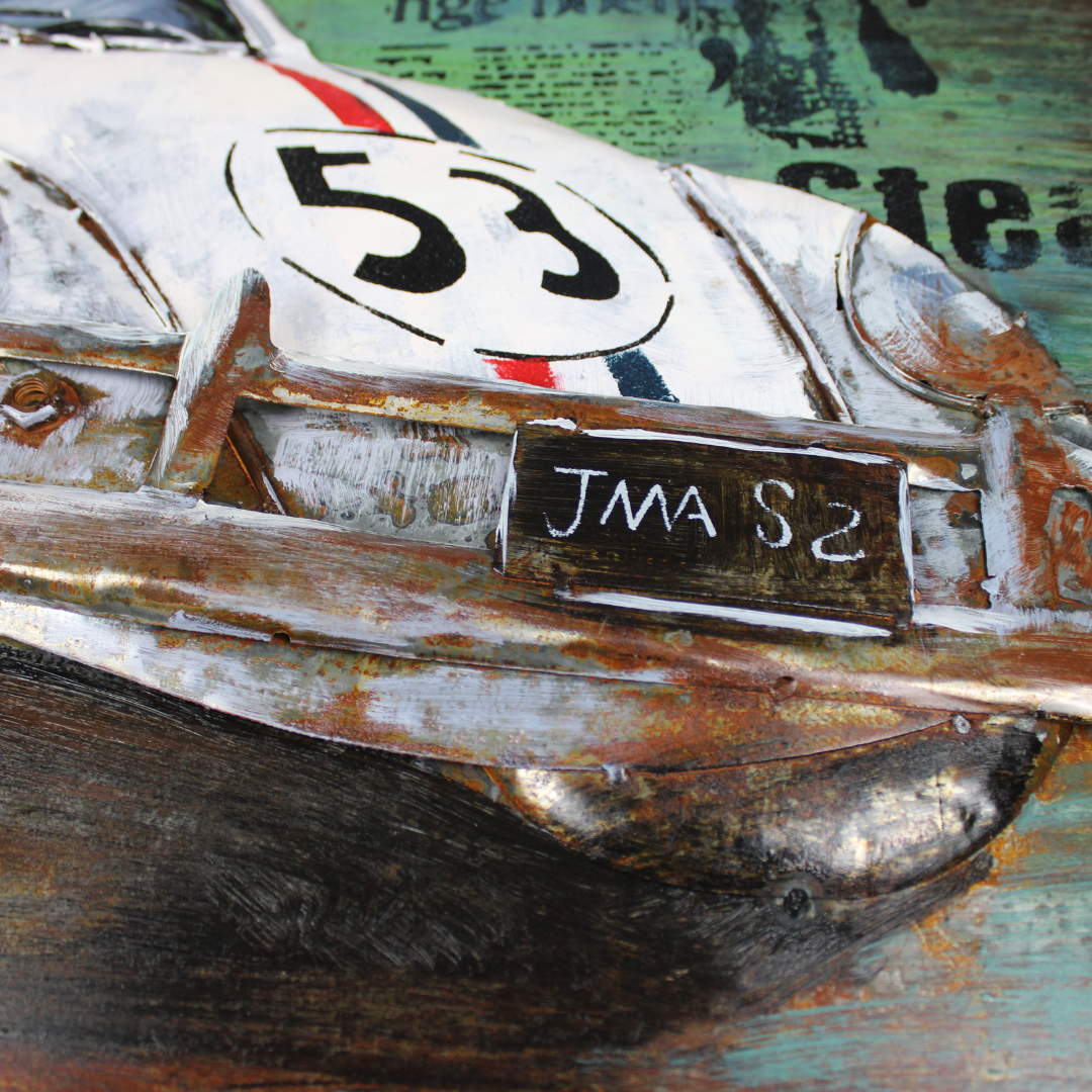 3D Schilderij Metaal - Oldtimer kever – 60x80cm