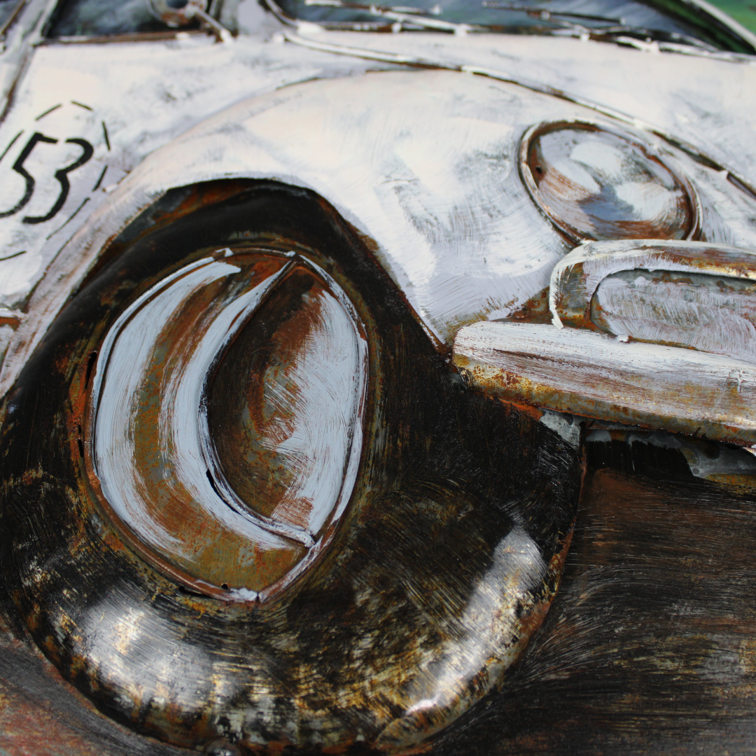 3D Schilderij Metaal - Oldtimer kever – 60x80cm