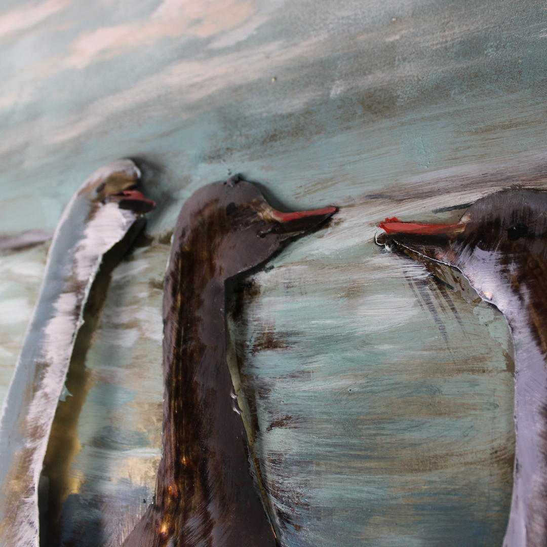 3D Schilderij Metaal - The goose – 120x80cm