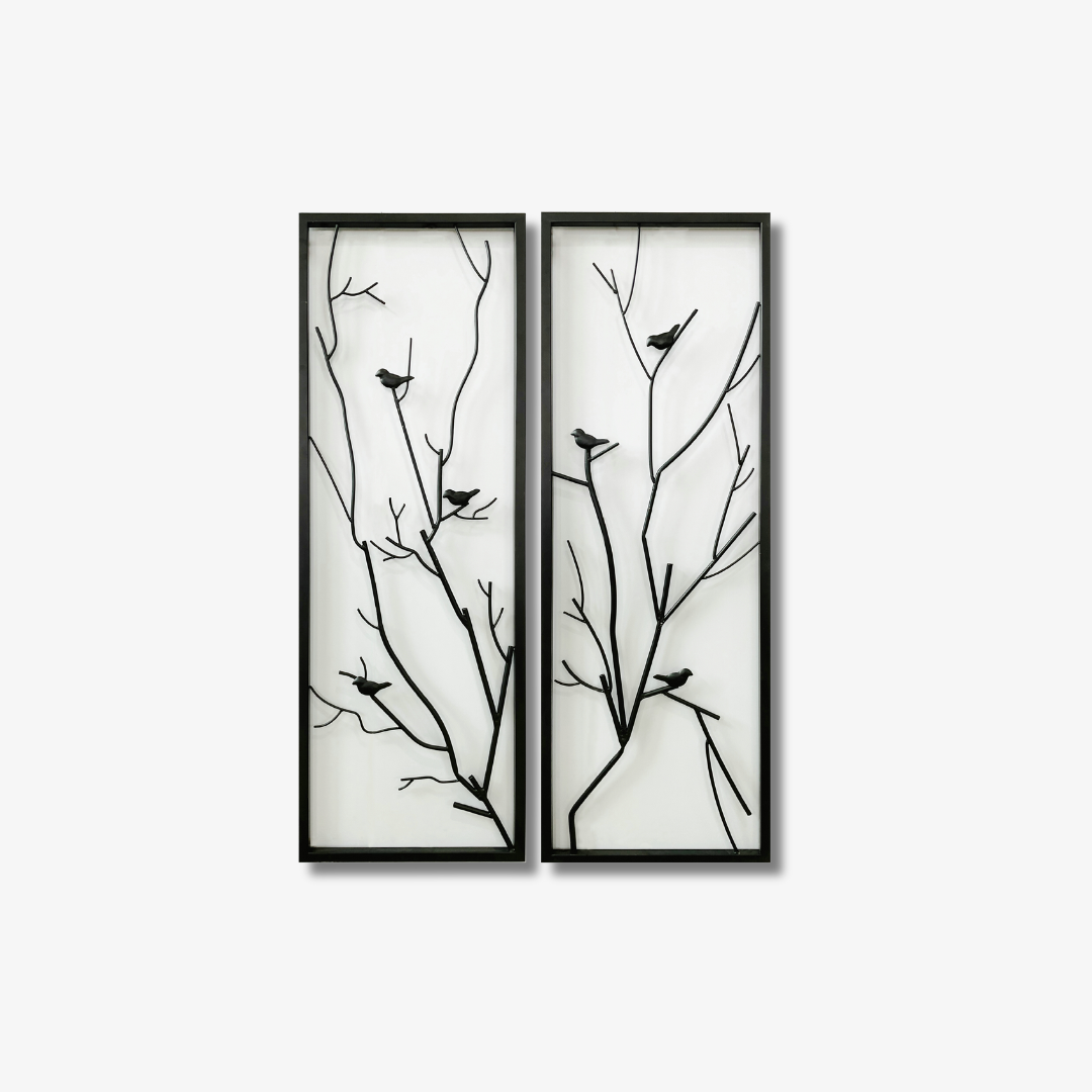 Frame Art - Birds in a tree - 2 x 50 x 150cm