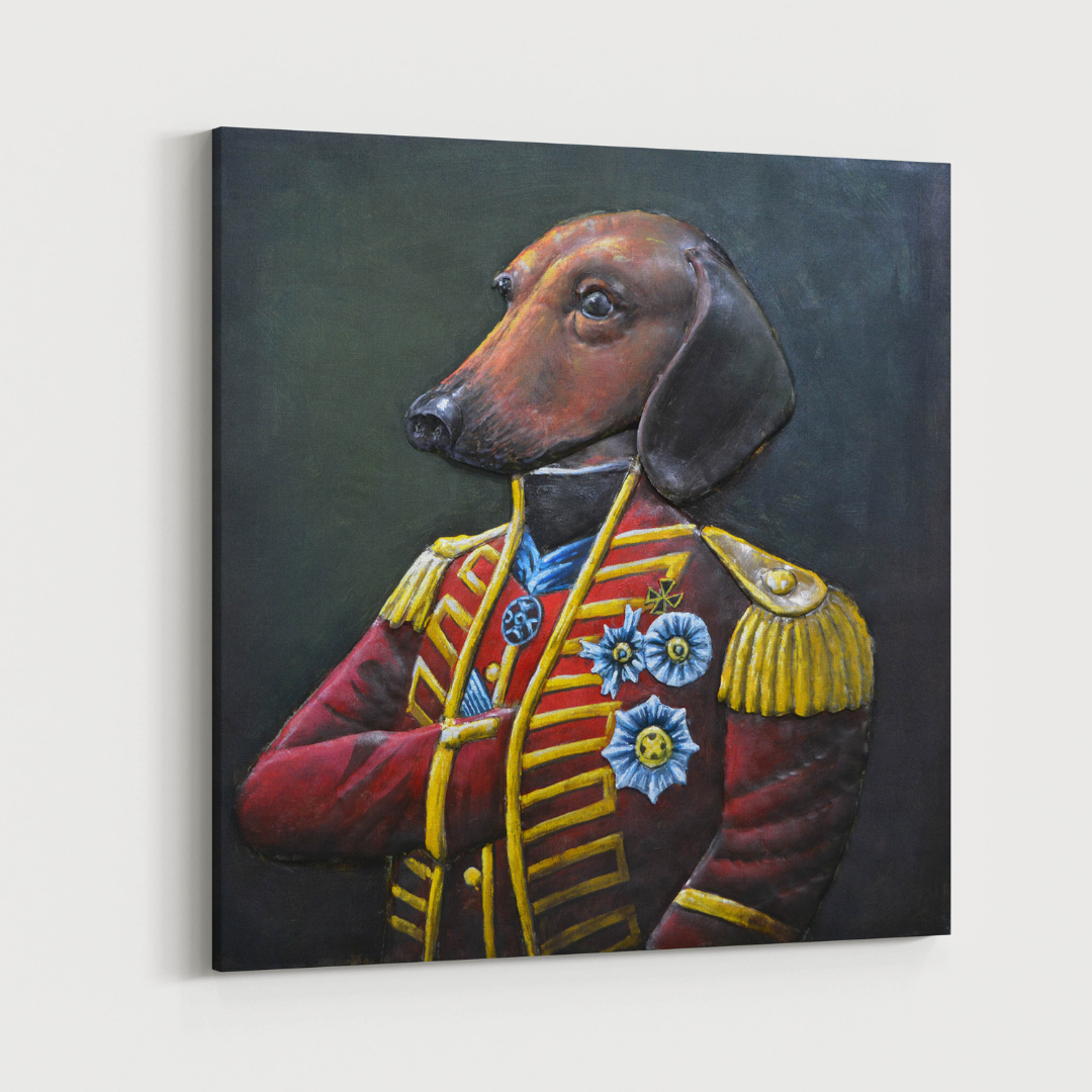 3D Schilderij Metaal - Sir Takkie - 80x80cm