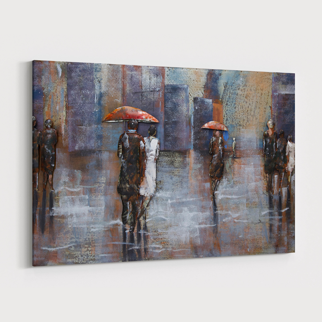 3D Schilderij Metaal - Rainy day – 120x80cm