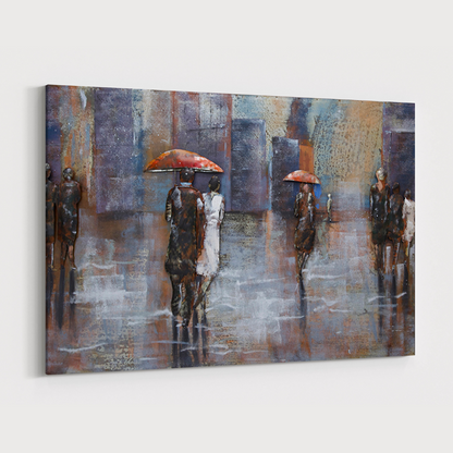 3D Schilderij Metaal - Rainy day – 120x80cm