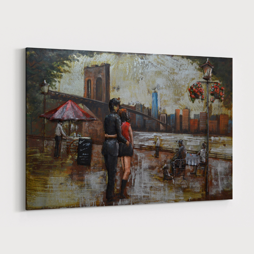 3D Schilderij Metaal - The brooklyn bridge – 120x80cm
