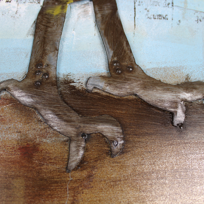 3D Schilderij Metaal - De haan – 80x80cm