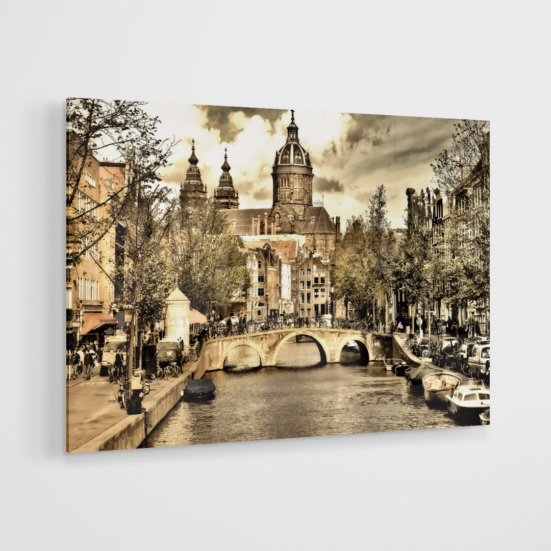 Glasschilderij - Amsterdam - 120x80cm