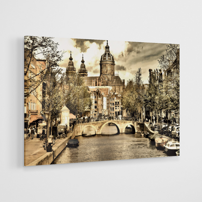 Glasschilderij - Amsterdam - 120x80cm