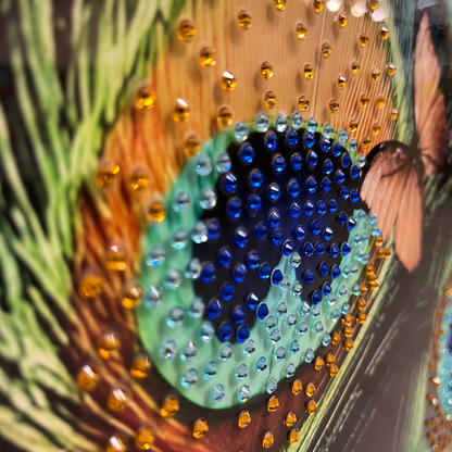 Strass Glasschilderij - Floral Woman - 80x160cm