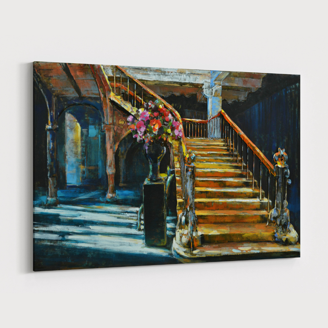 3D Schilderij Metaal - Stairs – 120x80cm