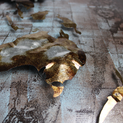 3D Schilderij Metaal - Gouden wereldkaart – 120x80cm
