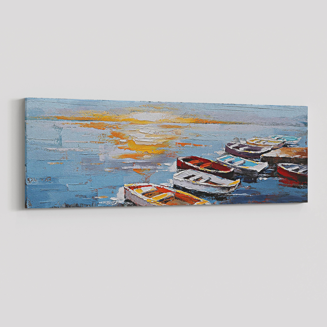 Sunset by the boats