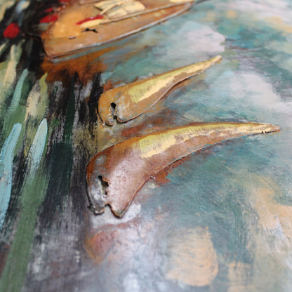 3D Schilderij Metaal - Zeil boten – 60x150cm