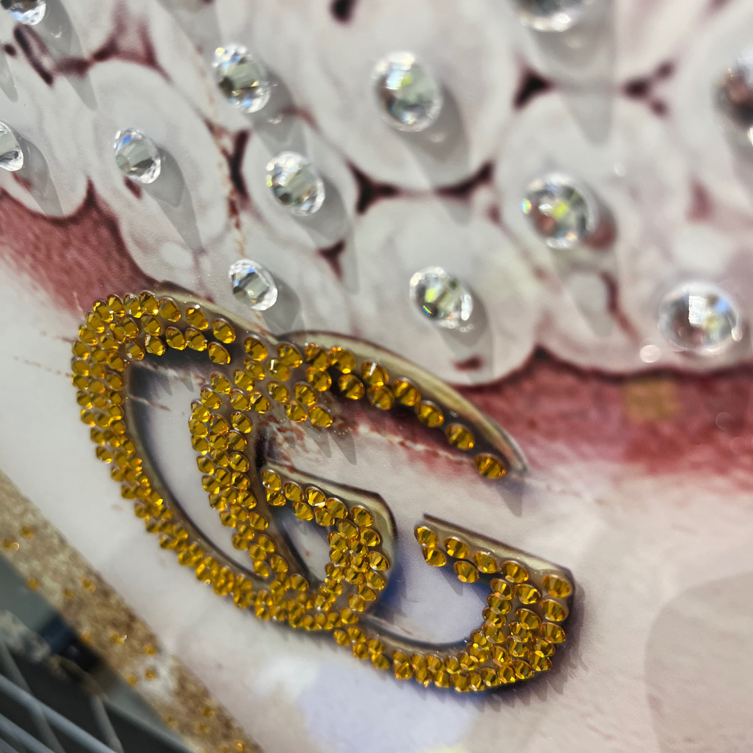 Strass Glasschilderij - Gucci Bubblegum - 80x120cm