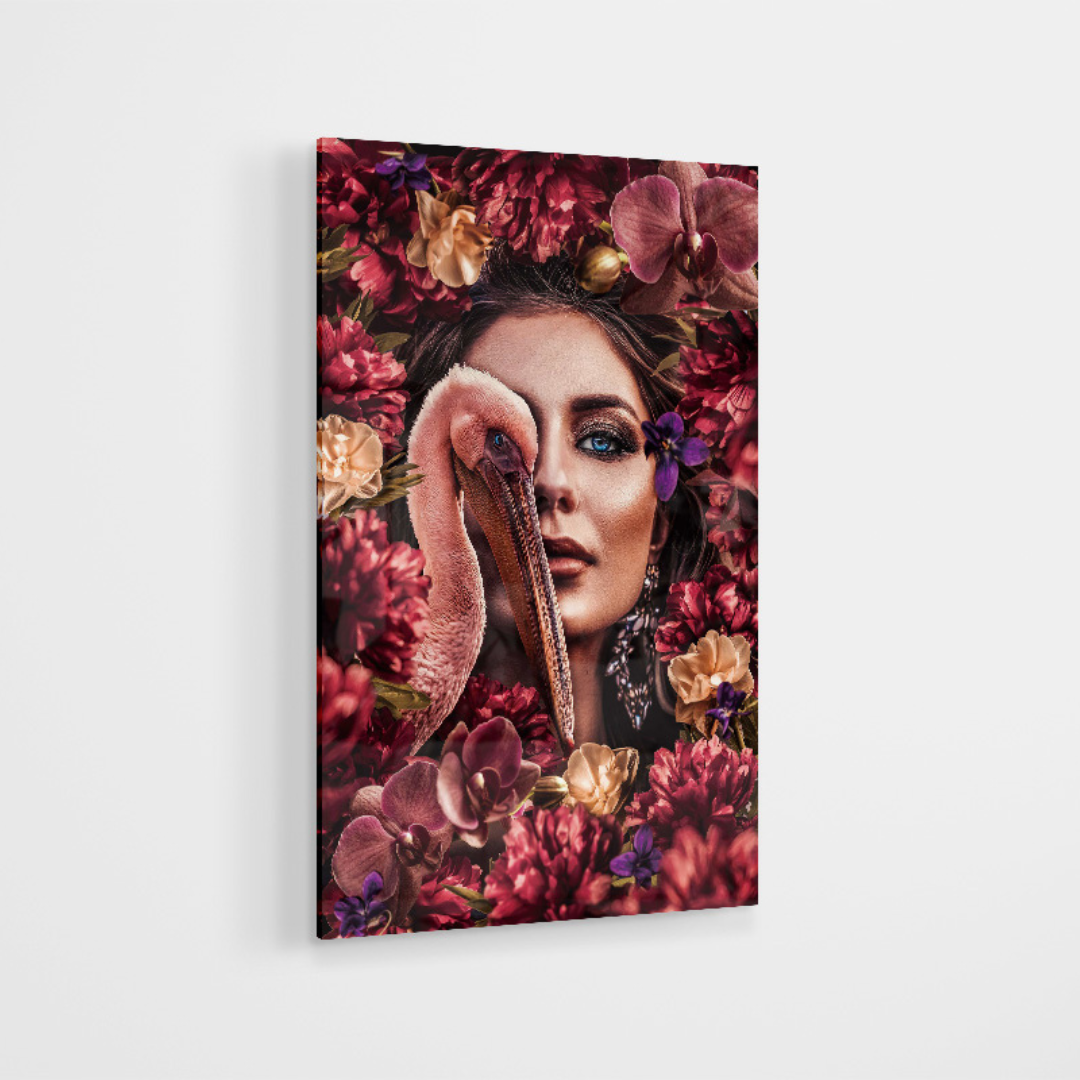 Glasschilderij - The flower forest - 80x120cm